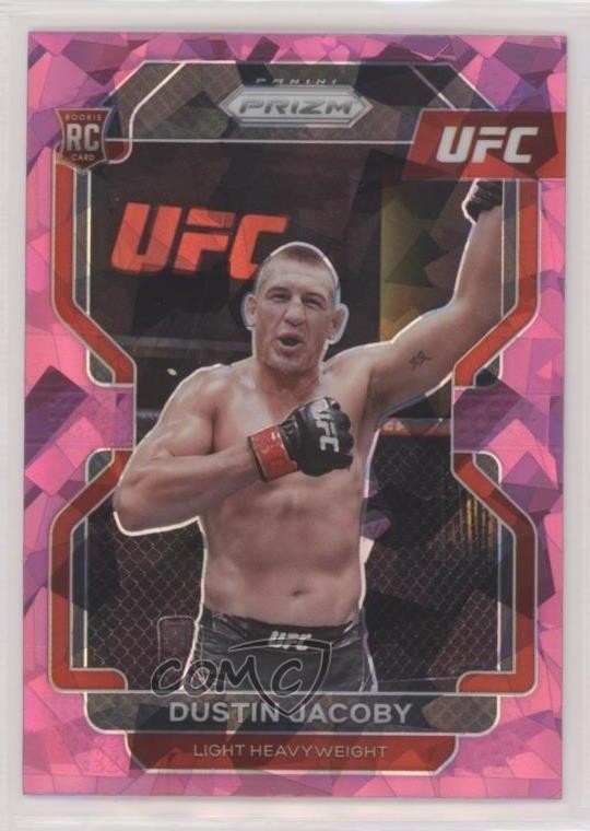 2022 Panini Prizm UFC Pink Ice Prizm Dustin Jacoby #123 1b8