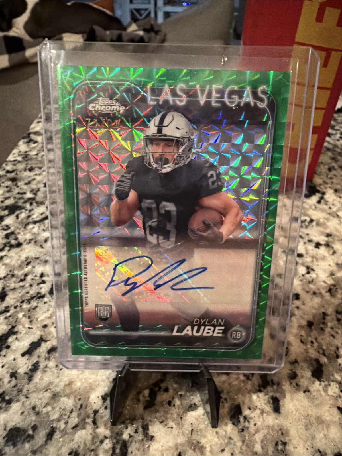 Dylan Laube Topps Chrome Rookie Autographs Variations #RADLA Green Geometric