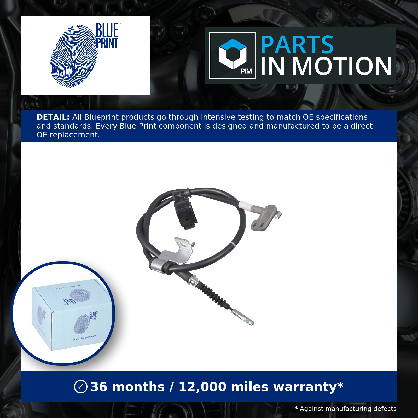 Handbrake Cable Rear Left ADG046274 Blue Print Hand Brake Parking 597600X930 New