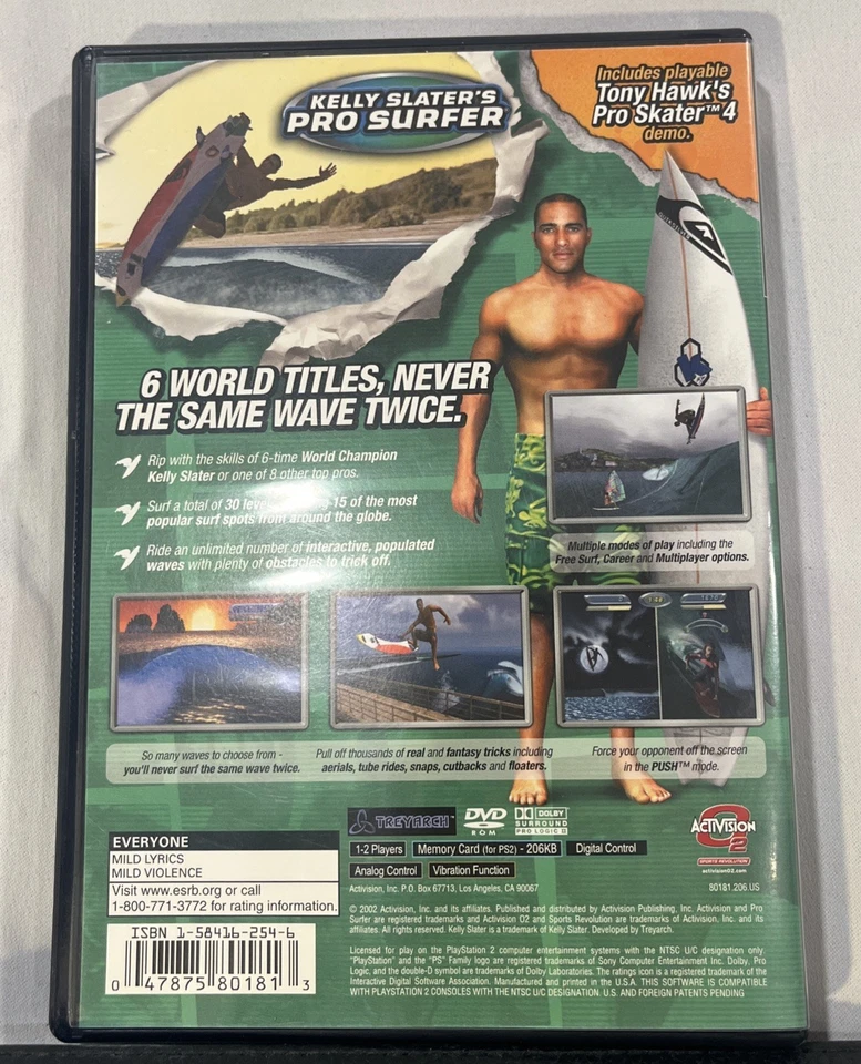 Kelly Slater's Pro Surfer Playstation 2 PS2 — в коробке с регистрационной картой! Проверенный НЕТРОНУТЫЙ - Изображение 3 из 3