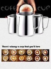 Stainless Steel Milk / Coffee Frothing Jug Frother Latte Container Metal Pitcher