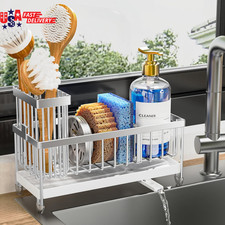 Sponge Holder for Kitchen Sink, Sink Caddy Organizer with High Brush Holder, Kit