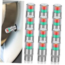 12Pcs Car Tire Pressure Monitor Valve Stem Caps, 3 Color Eye Alert Tire