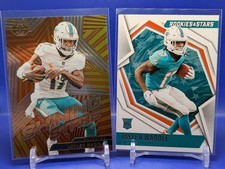 Jaylen Waddle 2 Card 2021 Rookies & Stars RC #108 + 2023 Illusions Shining Stars