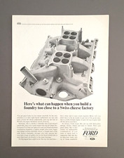 1965 Ford Galaxie 427 Dual Quad Manifold Original Magazine Auto Ad Print