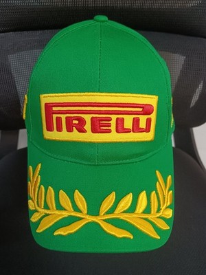 Pirelli F1 Racing Car Embroidered Men's Baseball Cap Adjustable Green