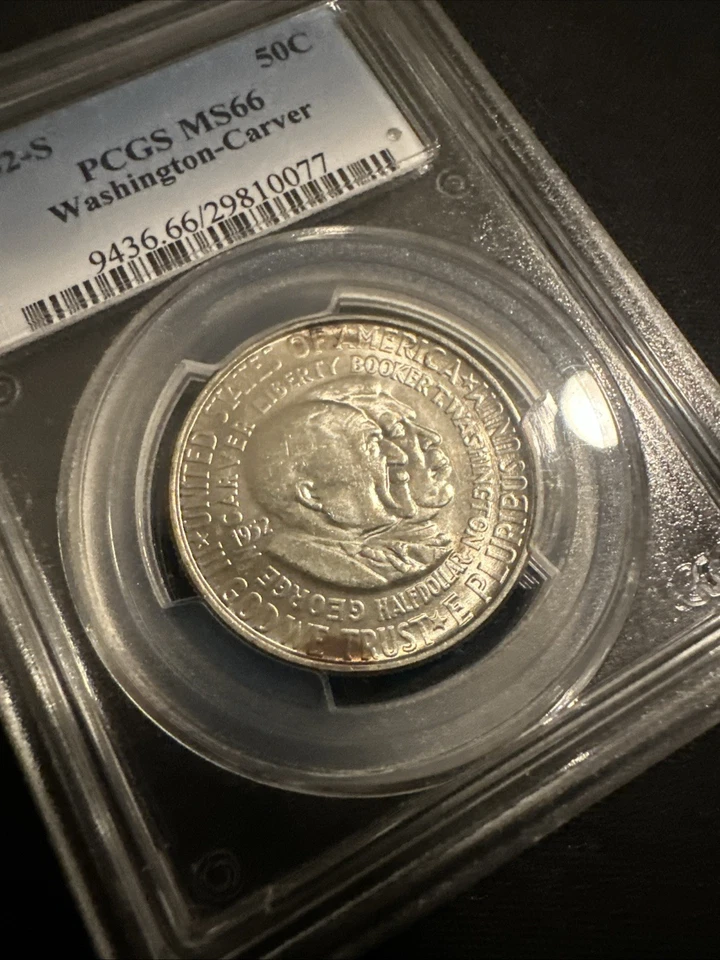 1952 50C Washington-Carver Silver Commemorative, PCGS MS66,  toned  - Image 3 of 4