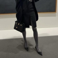 VTG NWT 90  s Danskin Dark Gray Hi Gloss Tights Size B