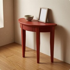 Table d'appoint semi-circulaire à l'échelle 1:12 avec pieds fuselés.