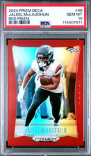 2024 PRIZM DECA #90 JALEEL MCLAUGHLIN RED PRIZM PSA GEM MT 10