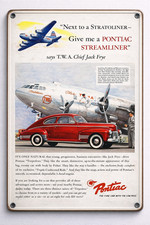 1941 Pontiac Streamliner Streamliner Twa Pilot Chief Frye 8x12 Metal Sign 1941 Pontiac Streamliner Streamliner Twa Pilot Chief Frye 8x12 Metal Sign
