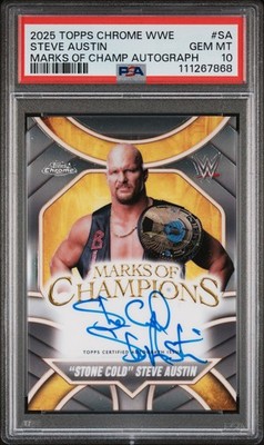 2025 Topps Chrome WWE - Marks of Champions Autographs Steve Austin