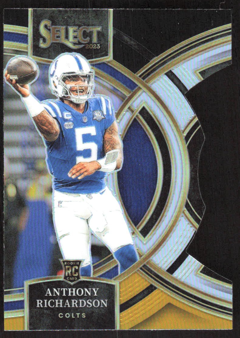 3442J 2023 Panini Select #117 Anthony Richardson Black and Gold Prizms Die Cuts