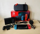 Nintendo Switch Console with Neon Blue Neon Red Joy-Con Controllers Boxed