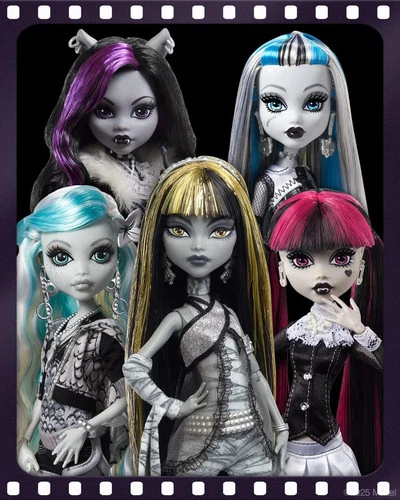 Monster High Reel Drama Black White Draculaura Cleo Lagoona Frankie Clawdeen NEW - Picture 34 of 34