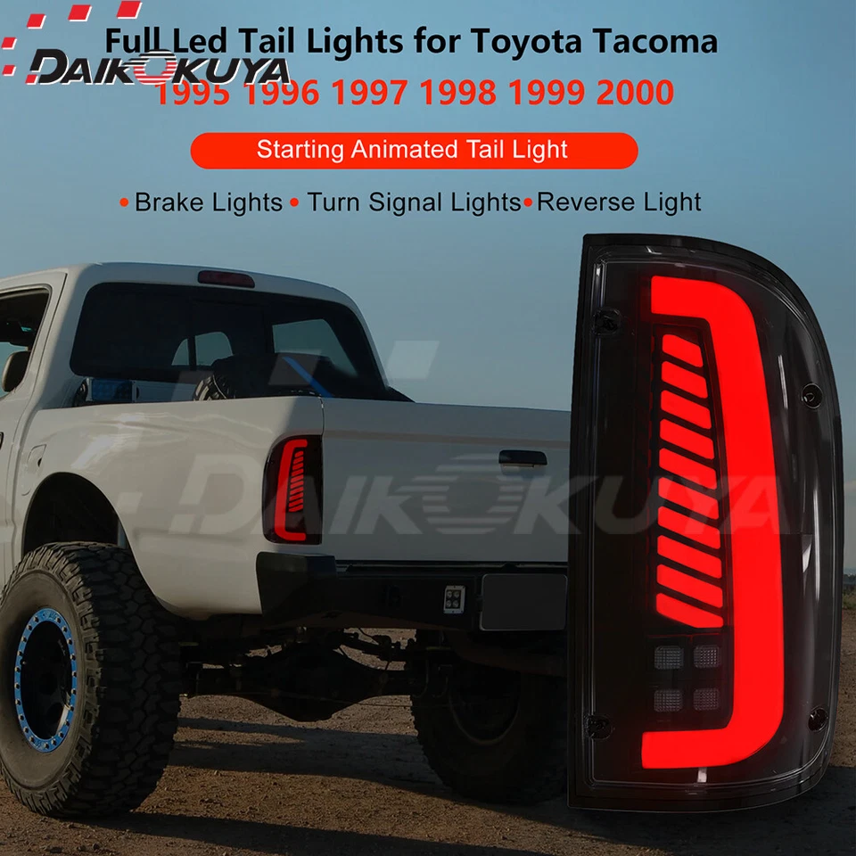 Luces traseras LED completas secuenciales para Toyota Tacoma 1995-2000 con animación de arranque Foto 2 de 4