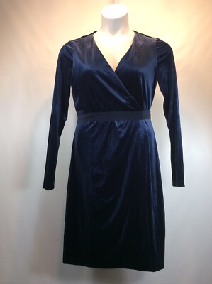 Diane Von Furstenberg Blue Velvet Wrap Dress UK Size 10 | eBay