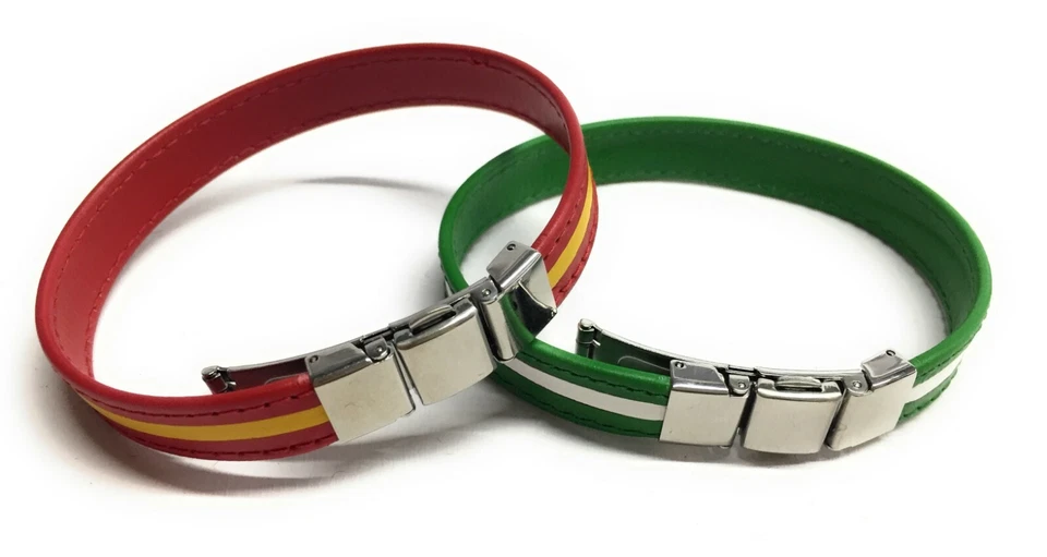 Pack 2 pulseras de cuero Bandera España y Andalucía - Cierre de seguridad  - Imagen 2 de 3