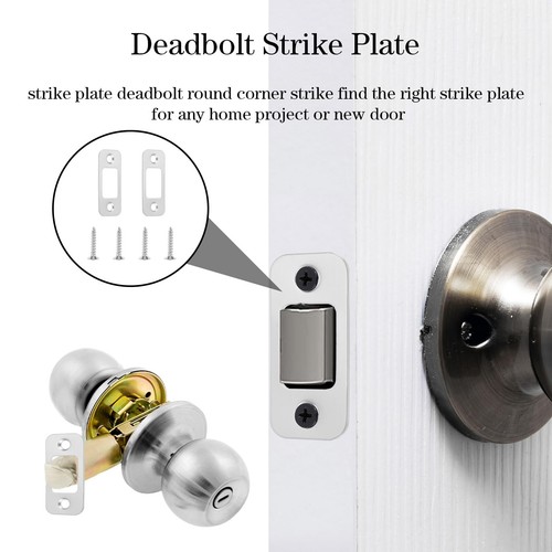 2 Pack Deadbolt Strike Plate Door Backplate Door Strike Plate with 4 Screws 1... - Picture 4 of 8
