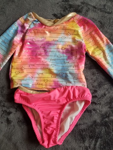 Penelope Mack Girl's Rashguard 2-Piece Swimsuit Size 6 6x