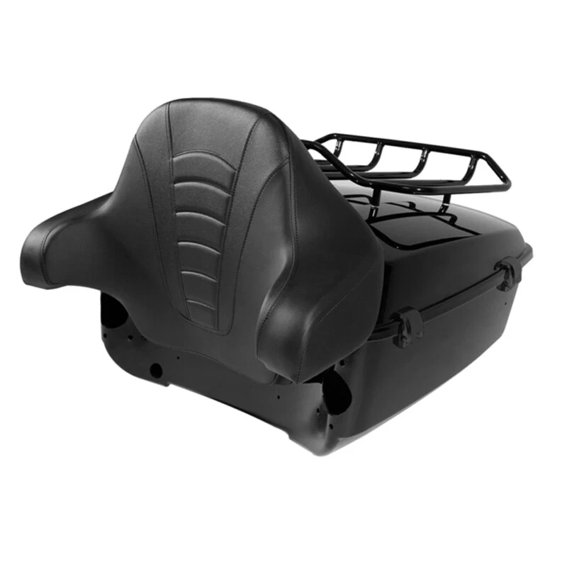Black King Pack Trunk Rack Backrest Speakers For Harley Touring Road Glide 14-25 - Image 3 of 4