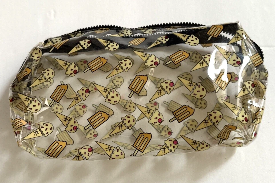 Bolsa glamurosa maquillaje Ipsy diseño helados plástico transparente mayo 2017 almacenamiento de viaje Foto 4 de 4