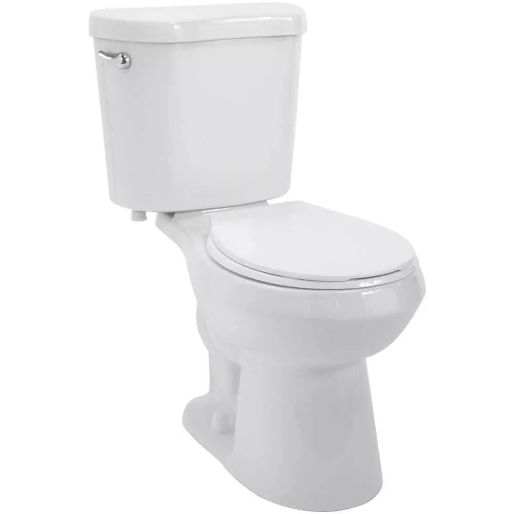 Glacier Bay Toilet 2 Pcs 1.28 GPF Single Flush Round White Seat