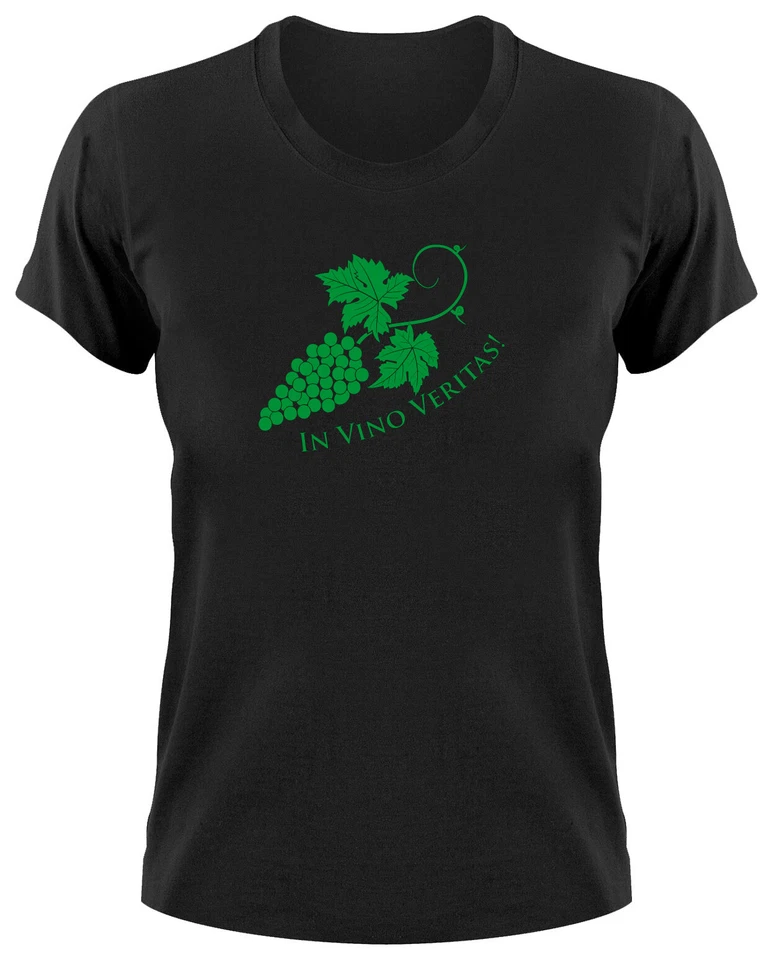 In Vino Veritas Damen T-Shirt Wein Winzer Wingert Weinrebe Rebe Vine Spruch - Bild 1 von 1