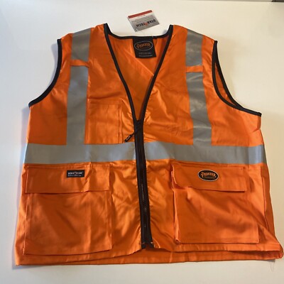 Orange High Vis Class 2 Pioneer Size L Safety Vest Star Tech Reflective 4 Pocket