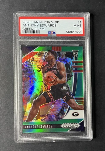 2020 Panini Prizm DP Anthony Edwards RC Green Prizm PSA 9 Minnesota Timberwolves
