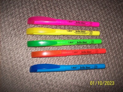 Bic Chisel Tip, 5-Count Assorted Colors Brite Liner Hghlighter Pens