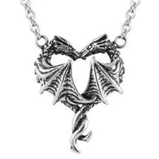 Dragon Necklace Heart couple Pendant stainless steel by controse