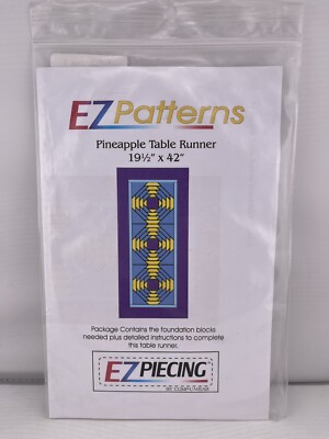 Pineapple Table Runner Foundation Blocks EZ Pattern EZ Piecing CompUWear 19.5X42