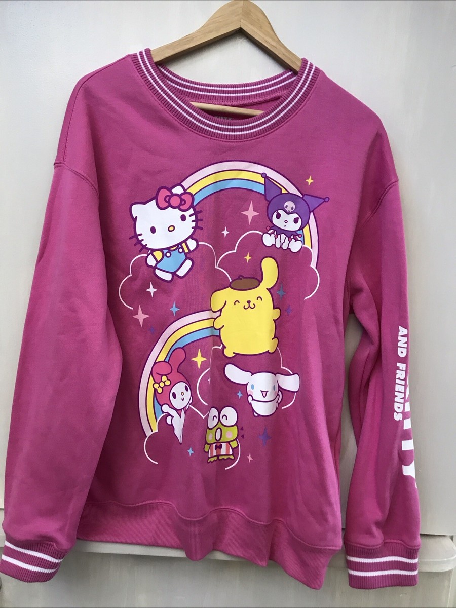 日本未入荷RADINEOのKitty's Sweatshirt 全3色 Kitty & Rainbow Crewneck Size 3/4y Sanrio Hello Kitty Good