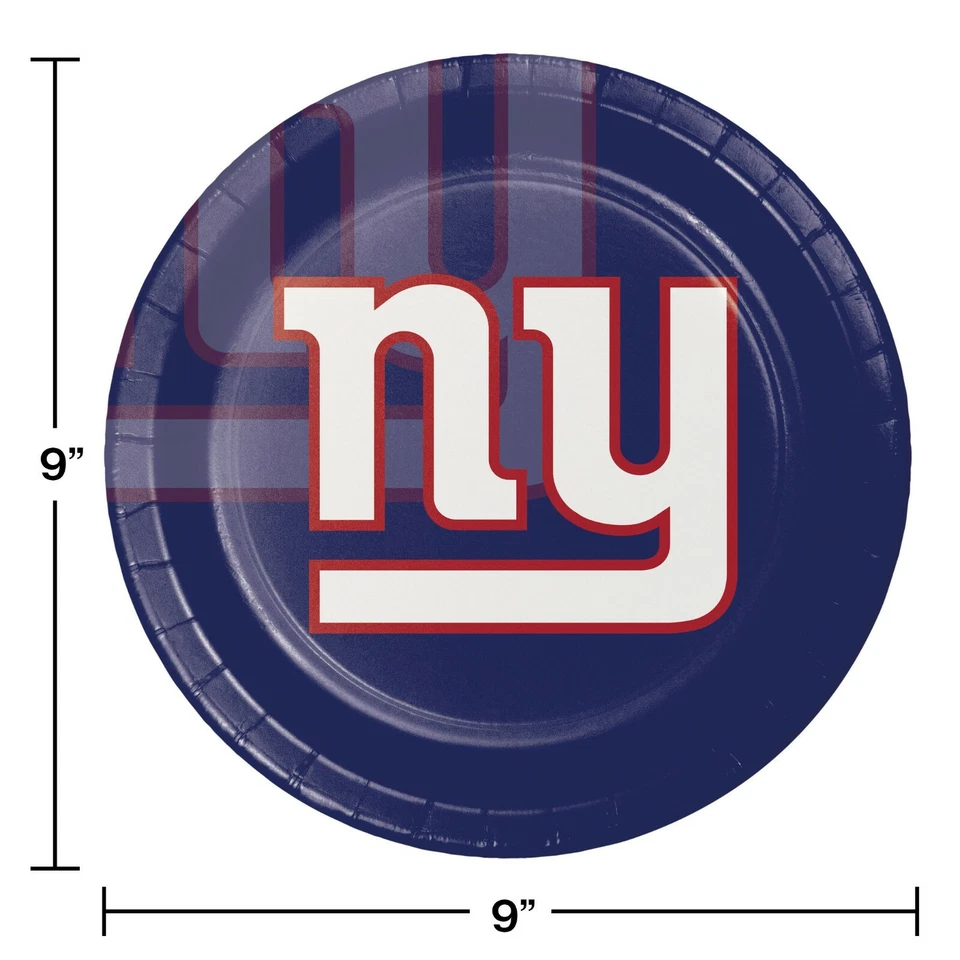 New York Giants Plates Football Dinner Plates Decoration Party Supply 8ct - Image 2 of 2
