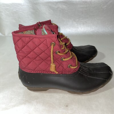 sperry red quilted duck boots