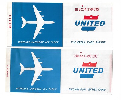 Vintage 1964  United Airlines Ticket Envelope 