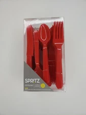 Spritz Cutlery Reusable/Washable Plastic Tablewear 60 Piece Set