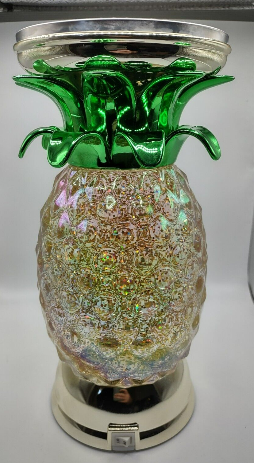 Bath & body Works Pineapple Water Globe 3 Wick Candle Holder Lights Up
