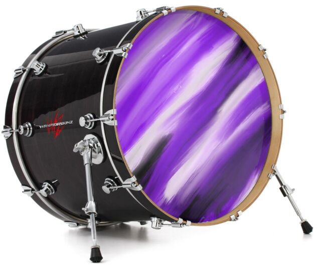 Skin Decal fits 26" Bass Kick Drums Paint Blend Purple Skin Decal fits 26" Bass Kick Drums Paint Blend Purple
