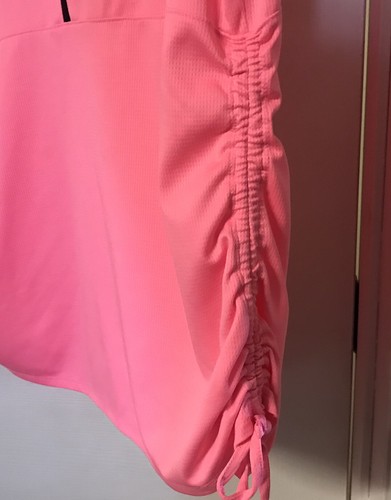 Avia 1/2 zip Pullover womens XL Active Wear Long Sleeve pink ruched Sides Thumb - Picture 6 of 8