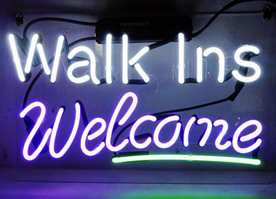 20''Walk Ins Welcome Neon Sign Light Beer Bar Pub Coffee Store Wall Decor Gift