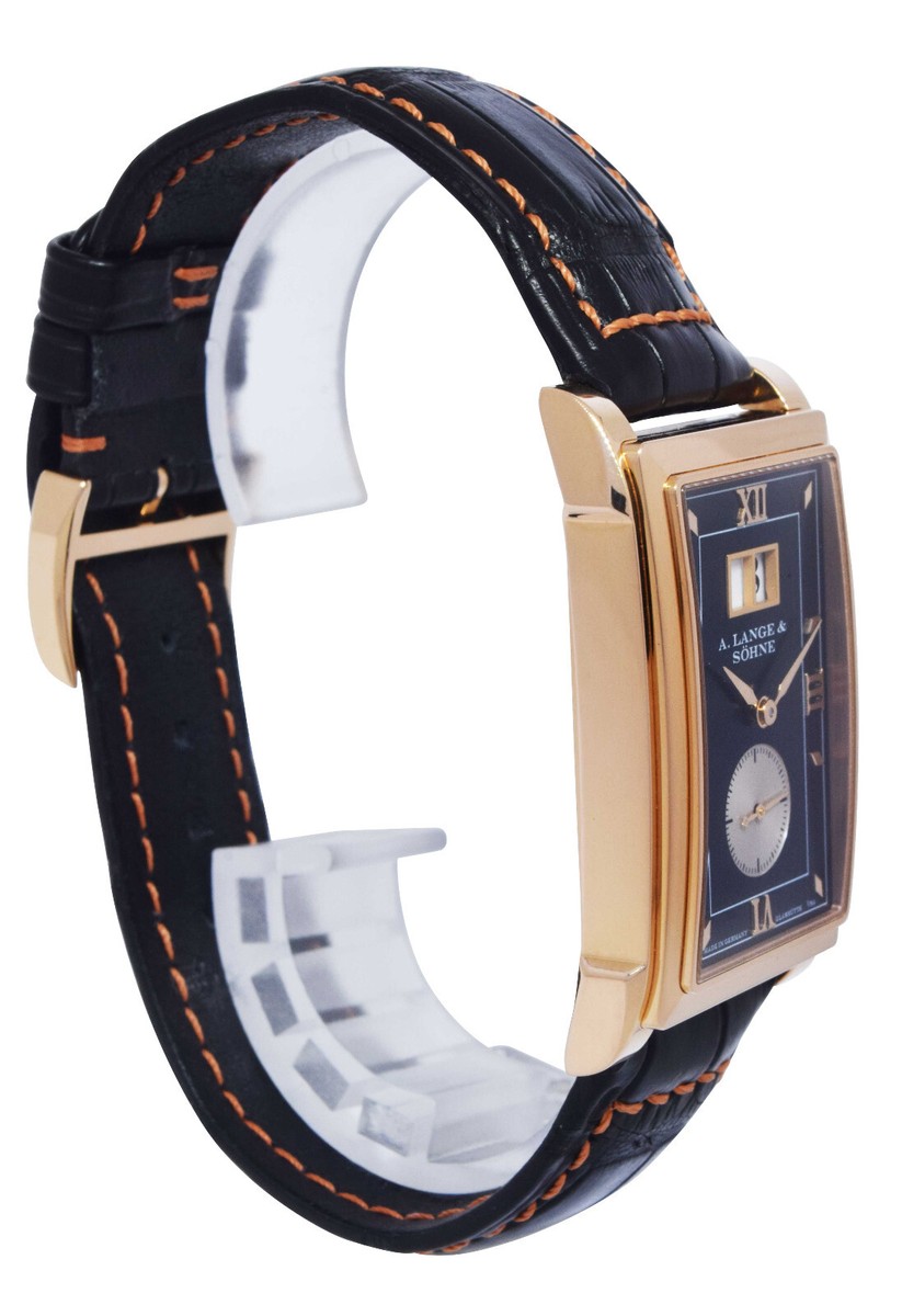 A. Lange & Sohne Cabaret 18k Rose Gold Black Dial Big Date Mens