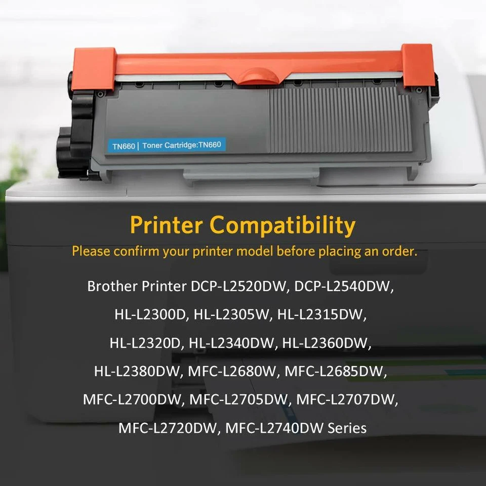 Tóner compatible TN630 para Brother TN660 MFC-L2700DW HL-L2300D L2340DW DCP-L2540 Foto 3 de 4