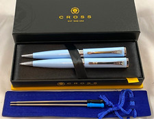 NEW CROSS PEARLESCENT BLUE SAGE BALLPOINT PEN 0.7mm PENCIL AT0341-7