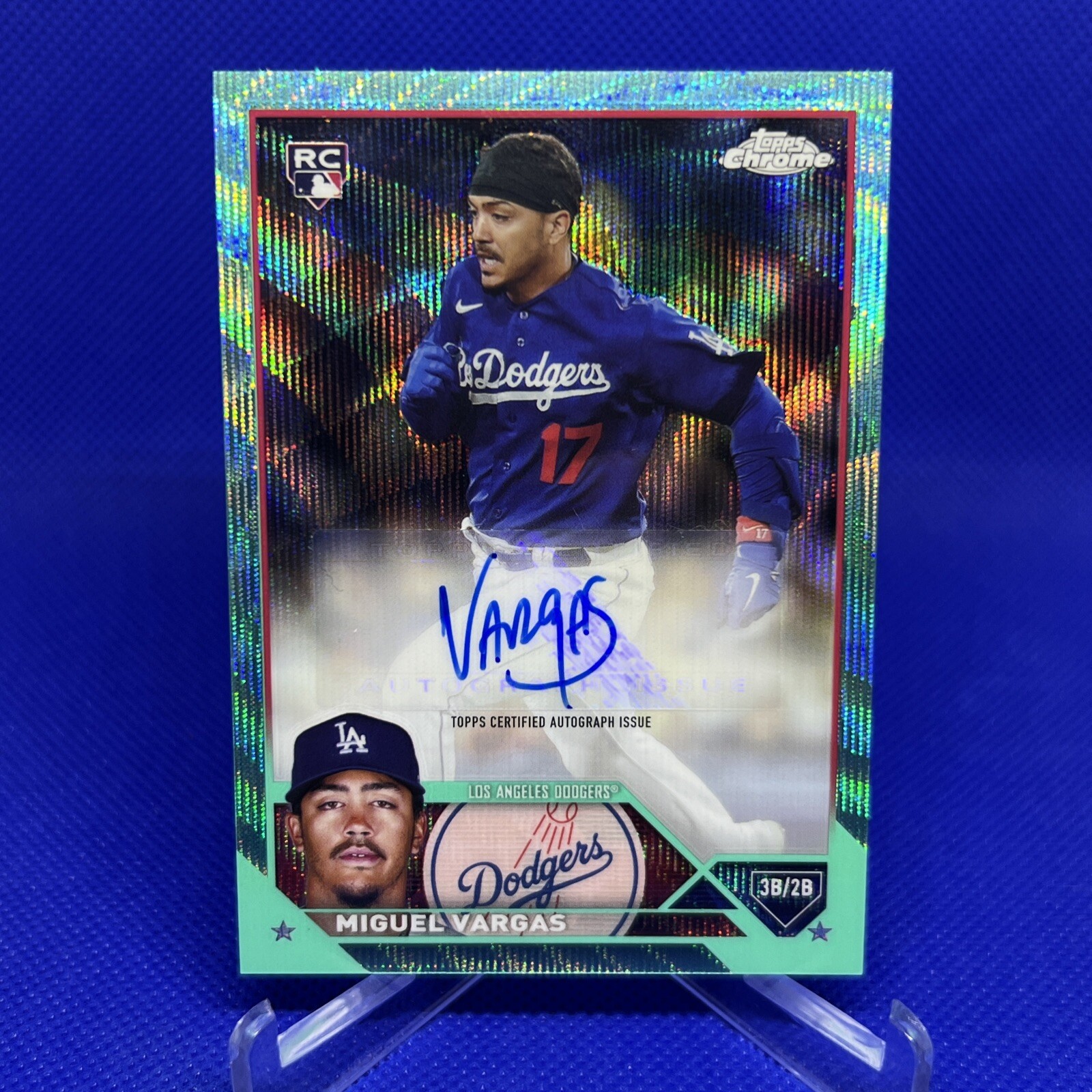 Mint 2023 Dodgers MIGUEL VARGAS Topps Chrome Aqua Wave Refractor AUTO #/199 🔥🔥