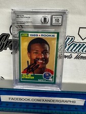 STEVE ATWATER SIGNED AUTOGRAPHED 1989 SCORE #263 RC CARD BECKETT BAS SLABBED 10