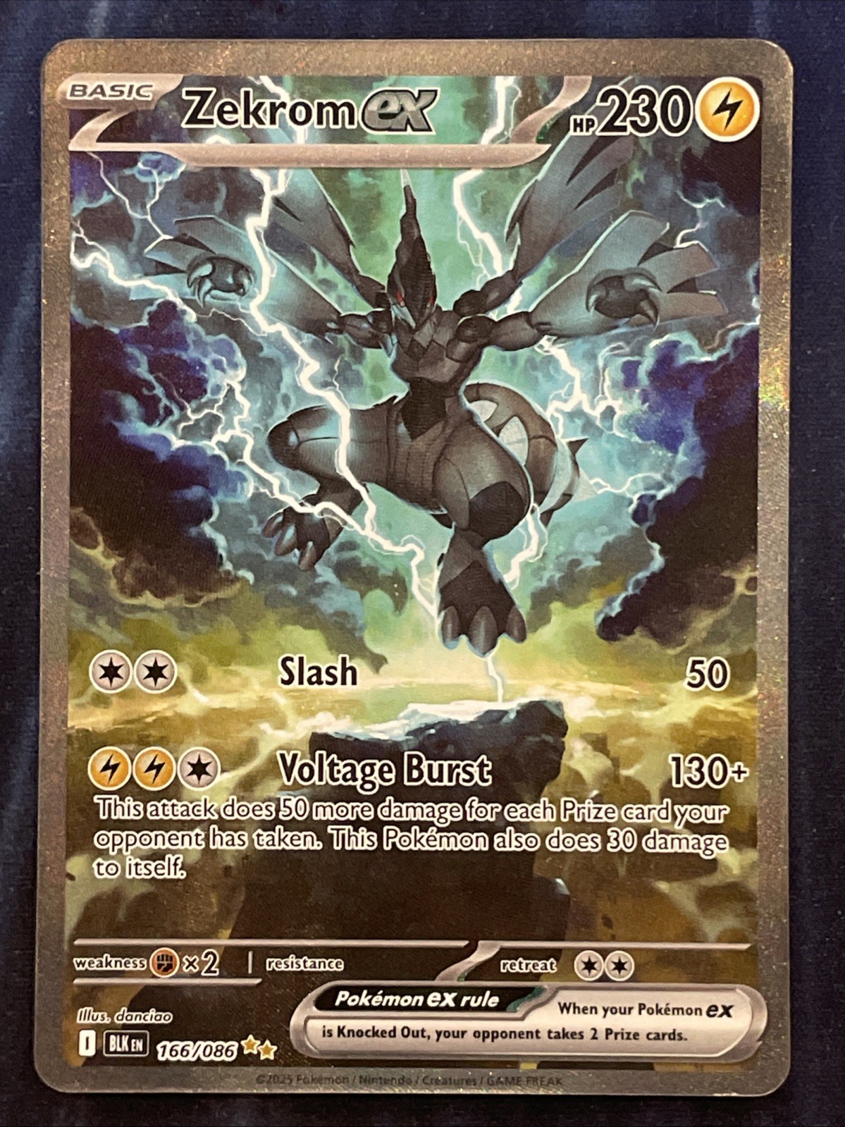 Zekrom ex 2025 Scarlet & Violet: Black Bolt #166/086 Special