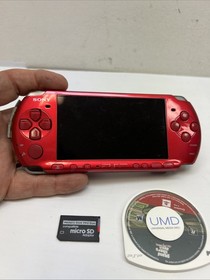 Sony PlayStation PSP 3000 Radiant Red For Parts With Battery, SD Card, & GTA
