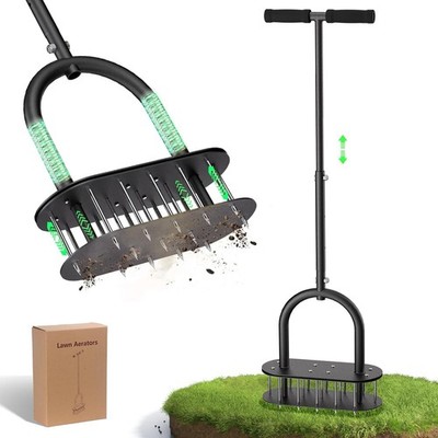 Lawn Aerator Automatic Dirt and Leaf Clean Design,Pre-Assembled 15 Iron Spike...